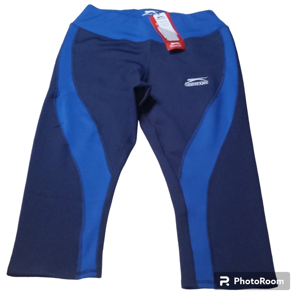 Slazenger Sz Large Blue Capri Leggings NWT Hydro Dry